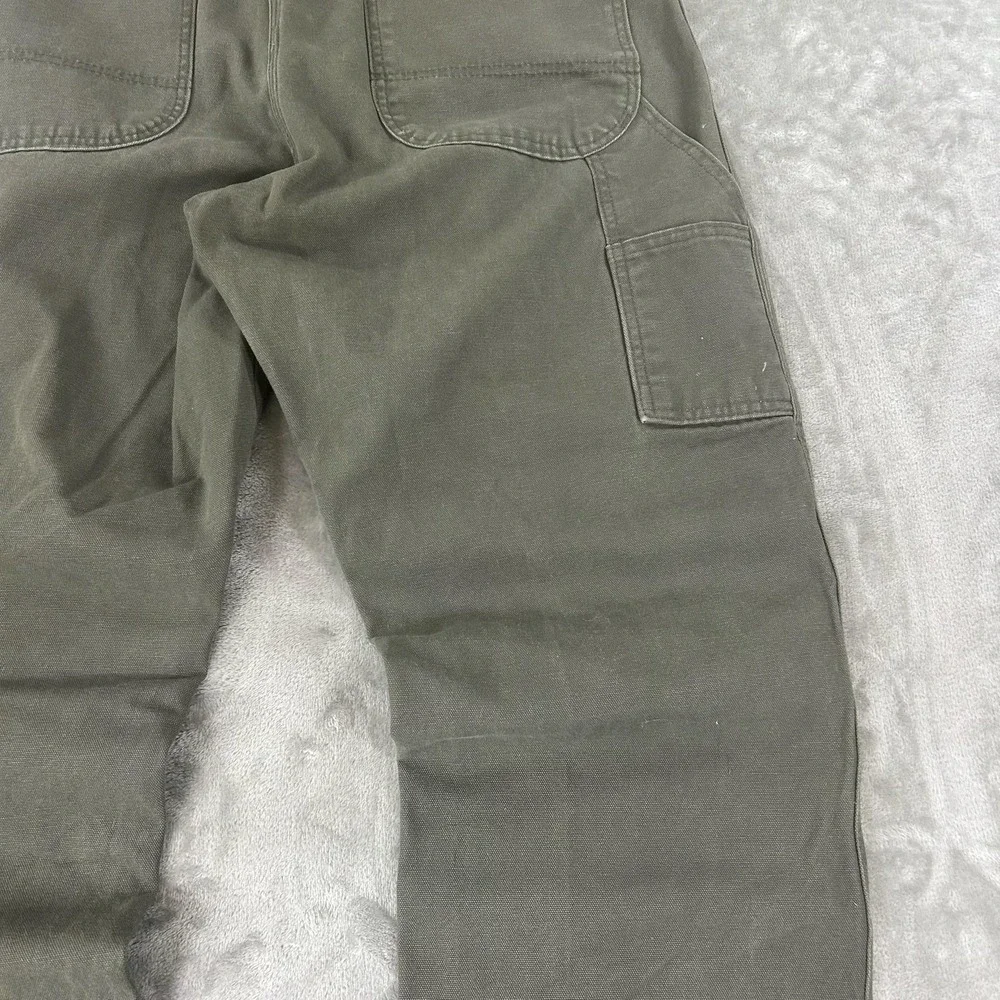 VTG Dickies Carpenter Pants Mens 36x30 Green Canvas Relaxed Fit Workwear Utility